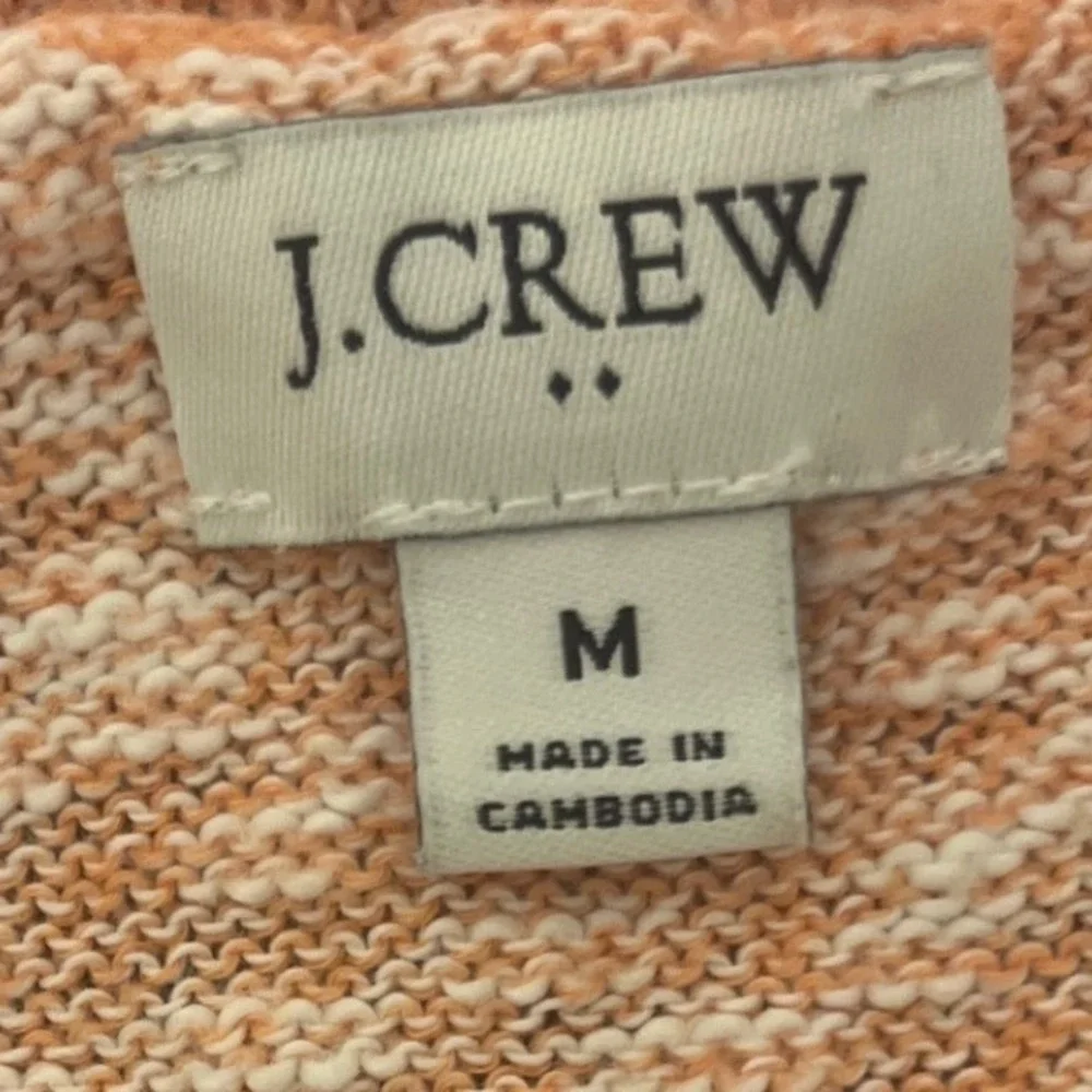 J. Crew Sweater Women's Size M Peach Orange Speckled Knit Cotton Blend Pullover‎